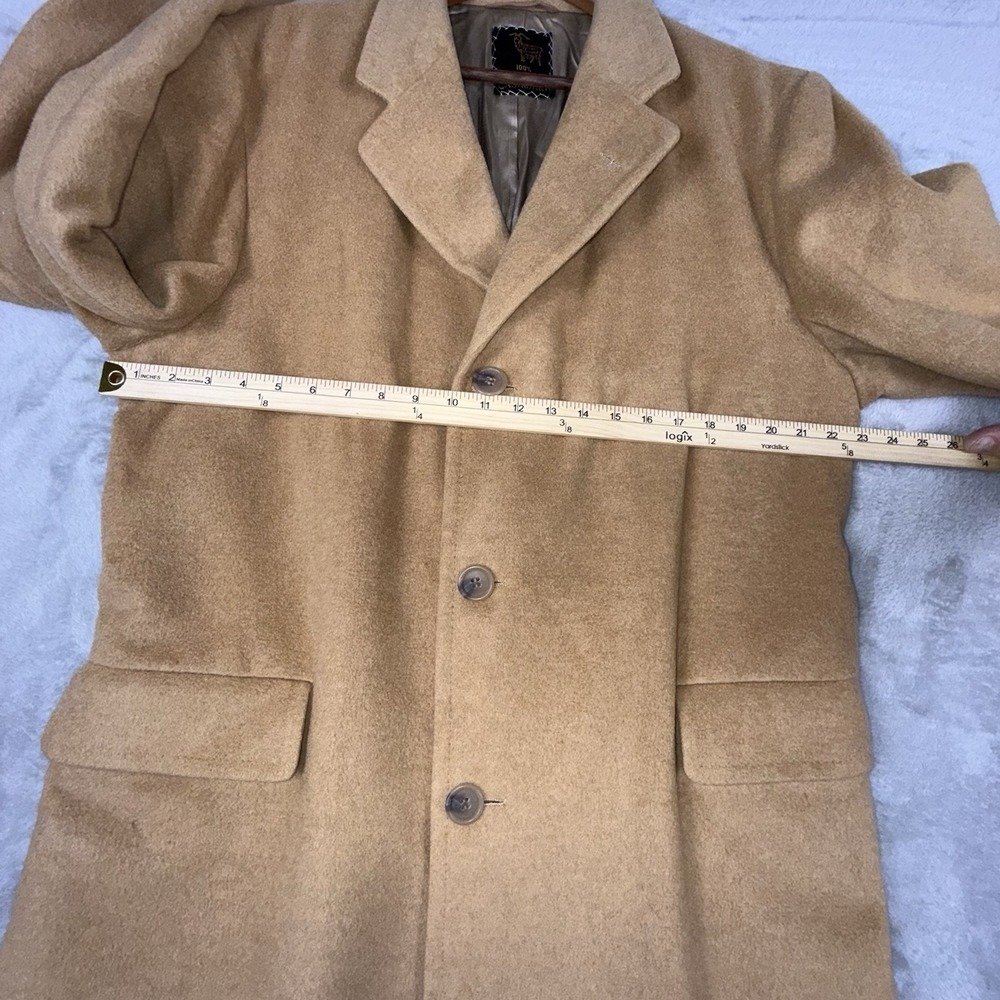 Varsity Town Clothes ORIENTAL CASHMERE Overcoat Top Coat 46R Golden Brown VTG - Picture 11 of 15